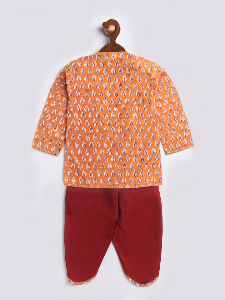 Vastramay Infant Boys Multicolor Cotton Kurta and Dhoti Set - qivii