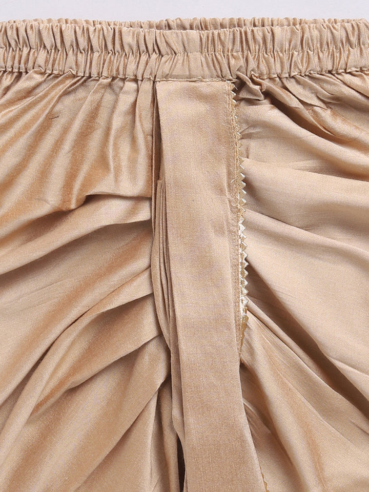 Vastramay Infant Boys White Chanderi Silk Kurta and Dhoti Set - qivii