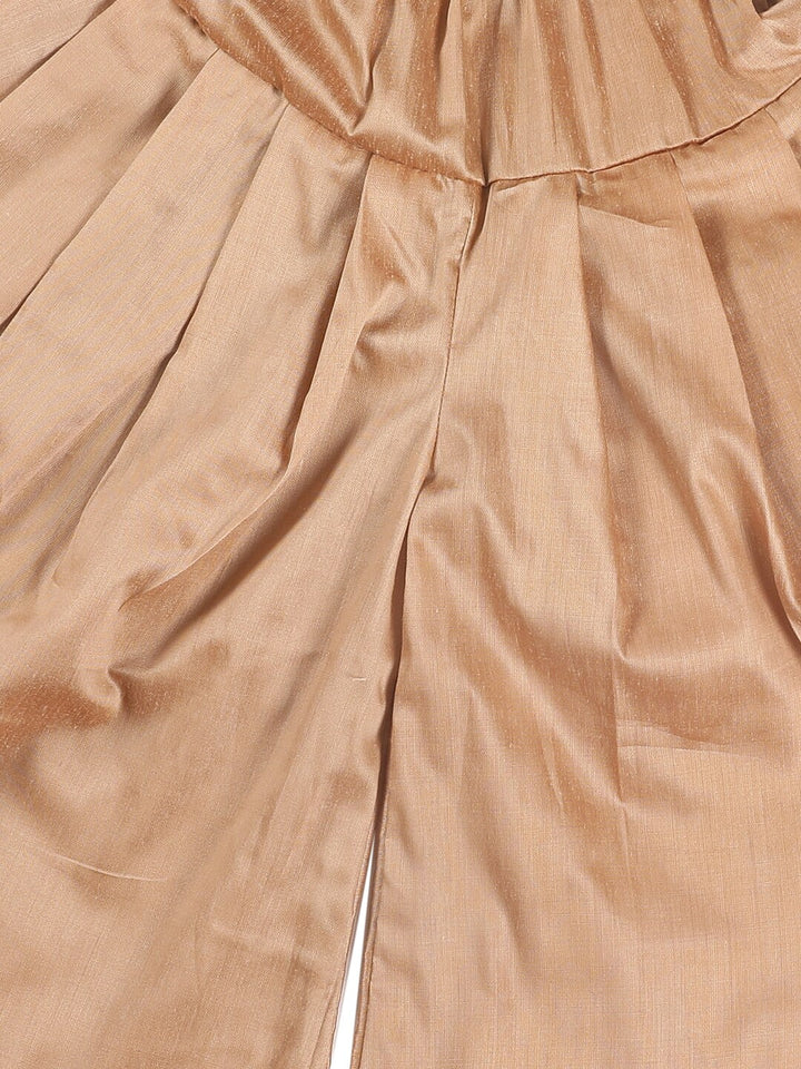 VASTRAMAY SISHU Boy's Navy Blue Kurta with Rose Gold Dhoti Pants & Maroon Nehru Jacket - qivii