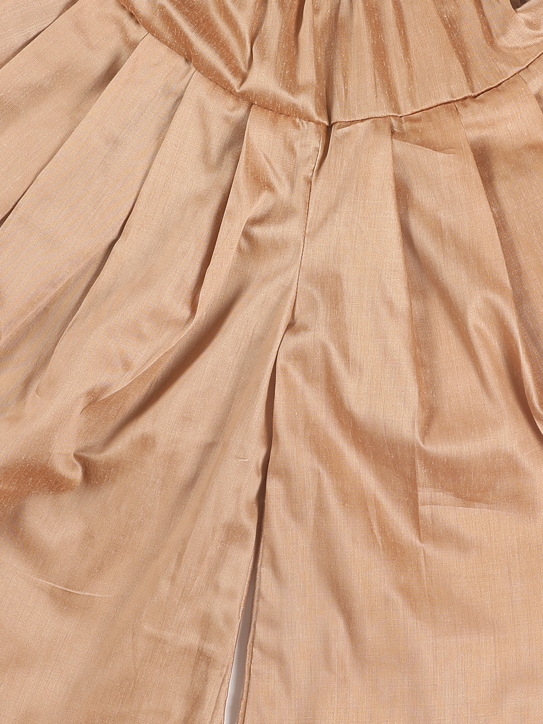 VASTRAMAY Boy's Maroon Kurta With Rose Gold Dhoti Pant & Nehru Jacket Set - qivii