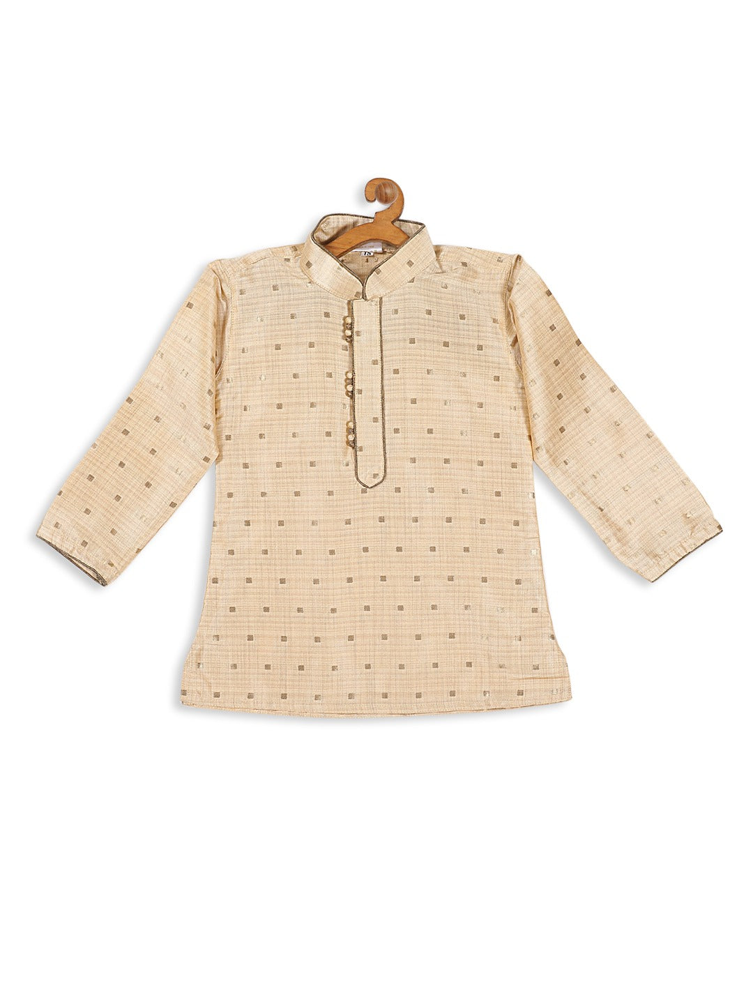 VASTRAMAY SISHU Boy's Beige Ethnic Motifs Printed Kurta with Pyjamas - qivii