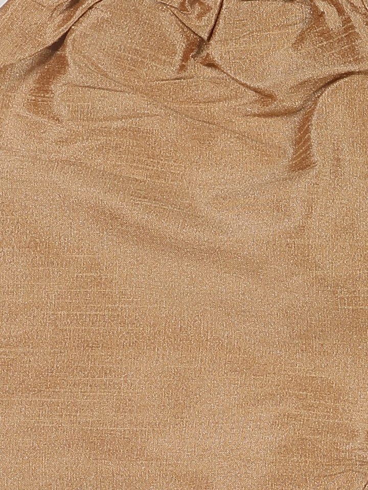 VASTRAMAY SISHU Boy's Gold-Toned & Blue Kurta with Pyjama & Nehru Jacket - qivii