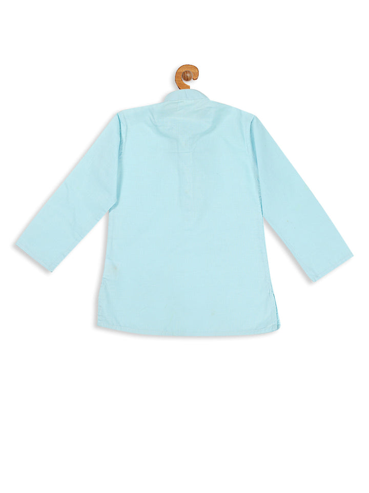 VASTRAMAY Boy's Aqua Blue Kurta - qivii