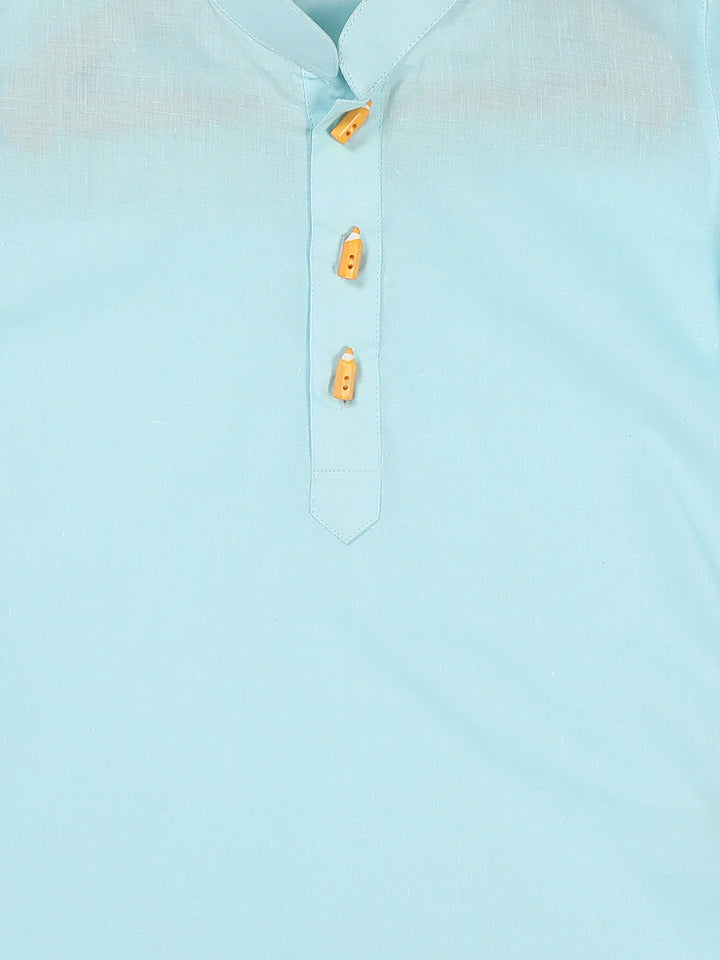 VASTRAMAY Boy's Aqua Blue Kurta - qivii
