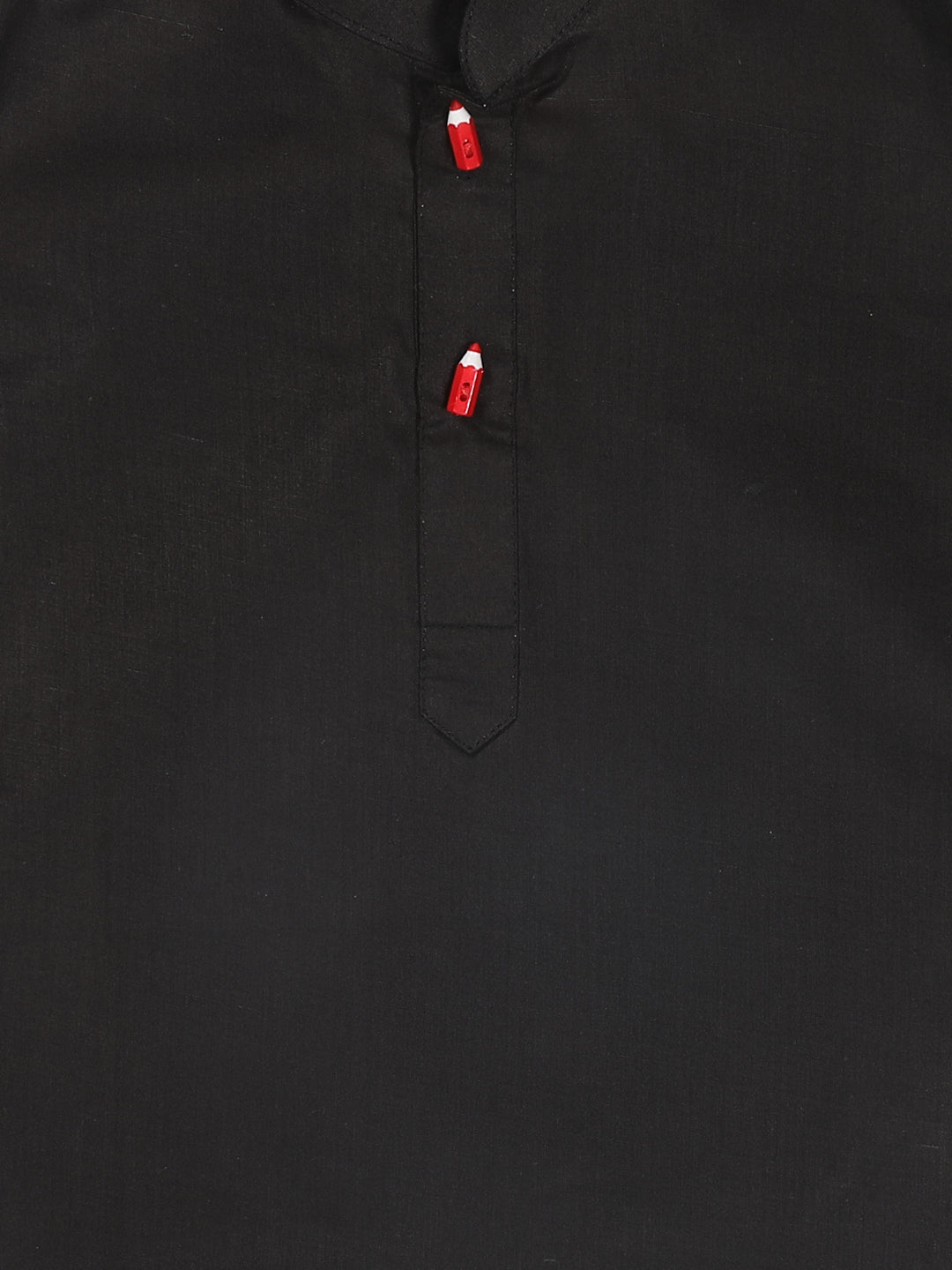 VASTRAMAY Boy's Black Kurta With White Pyjama Set - qivii