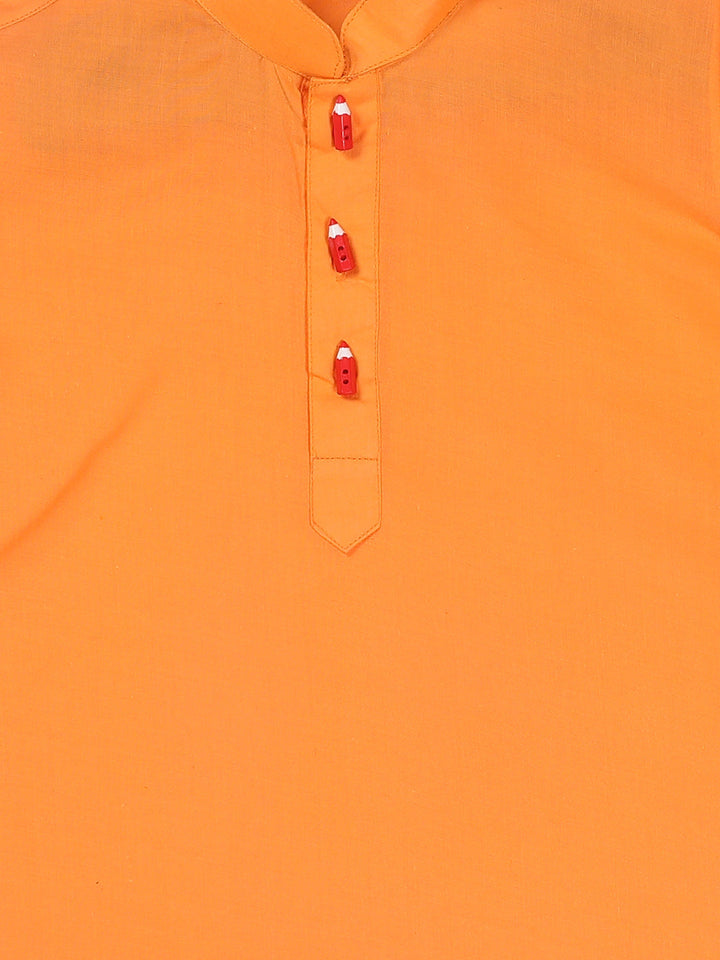 VASTRAMAY Boy's Orange Kurta - qivii