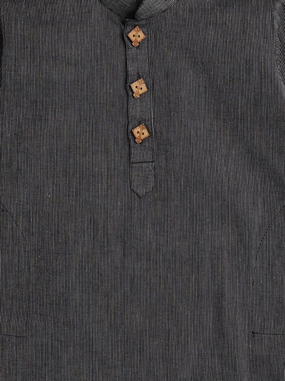 VASTRAMAY Boys Black Pure Cotton Kurta - qivii
