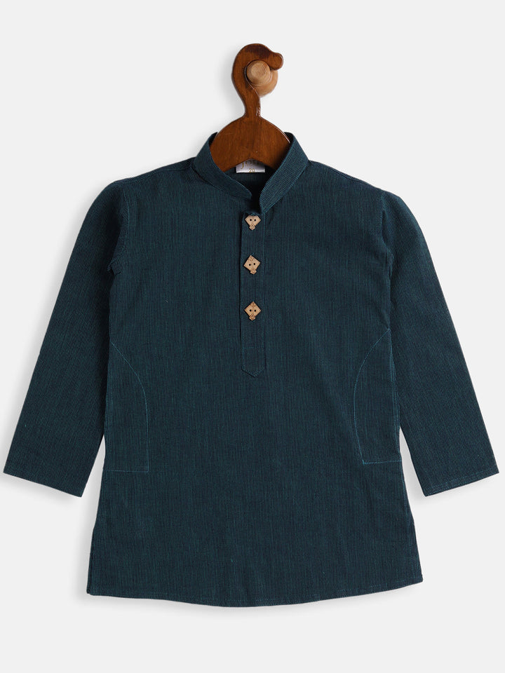 VASTRAMAY Boys Blue Pure Cotton Kurta - qivii