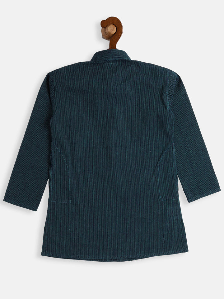 VASTRAMAY Boys Blue Pure Cotton Kurta - qivii