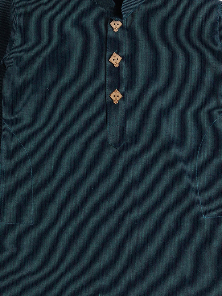 VASTRAMAY Boys Blue Pure Cotton Kurta - qivii