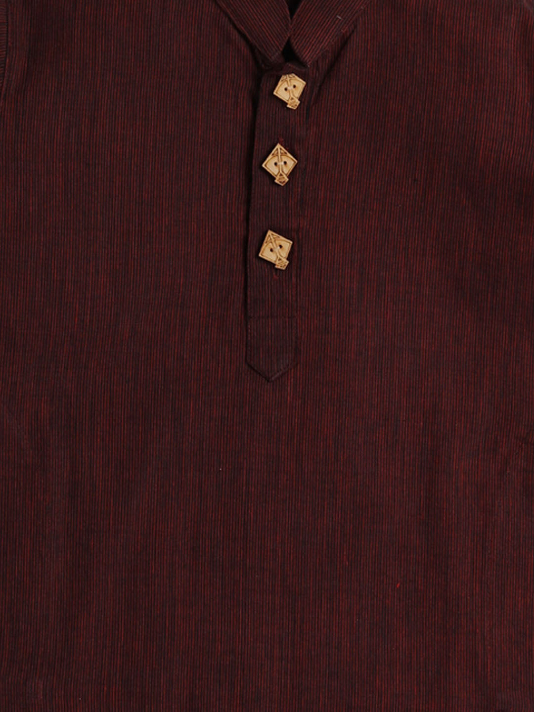 VASTRAMAY Boys Maroon Pure Cotton Kurta - qivii