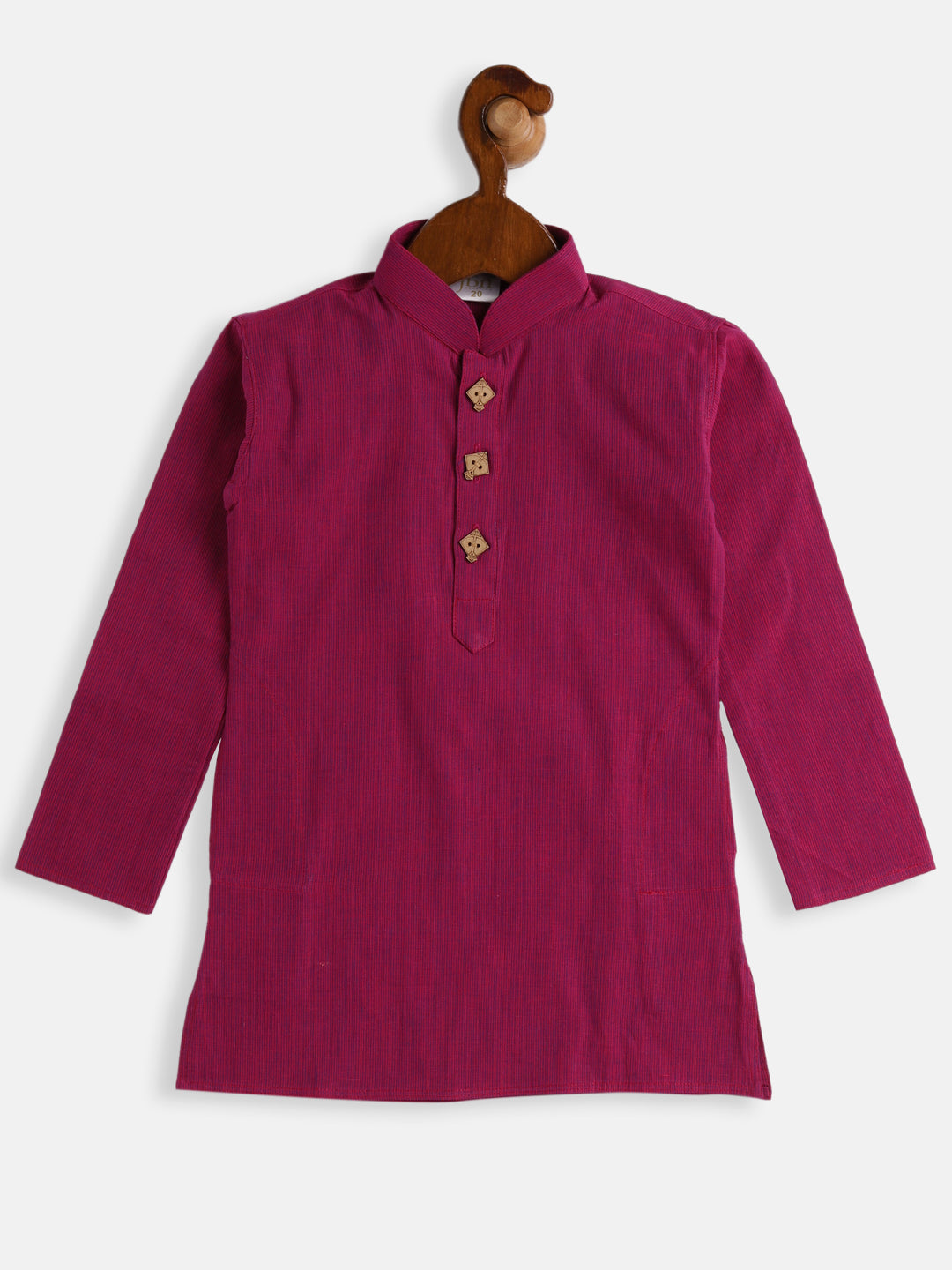VASTRAMAY Boy's Purple Striped Pure Cotton Kurta - qivii