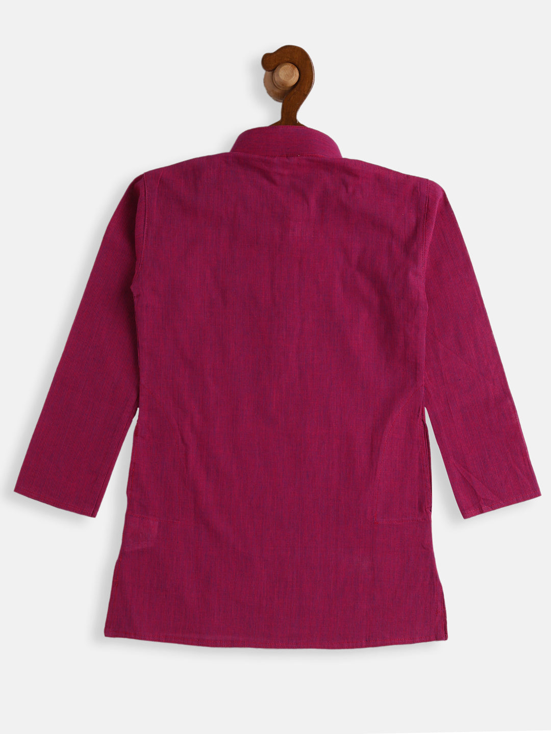 VASTRAMAY Boy's Purple Striped Pure Cotton Kurta - qivii