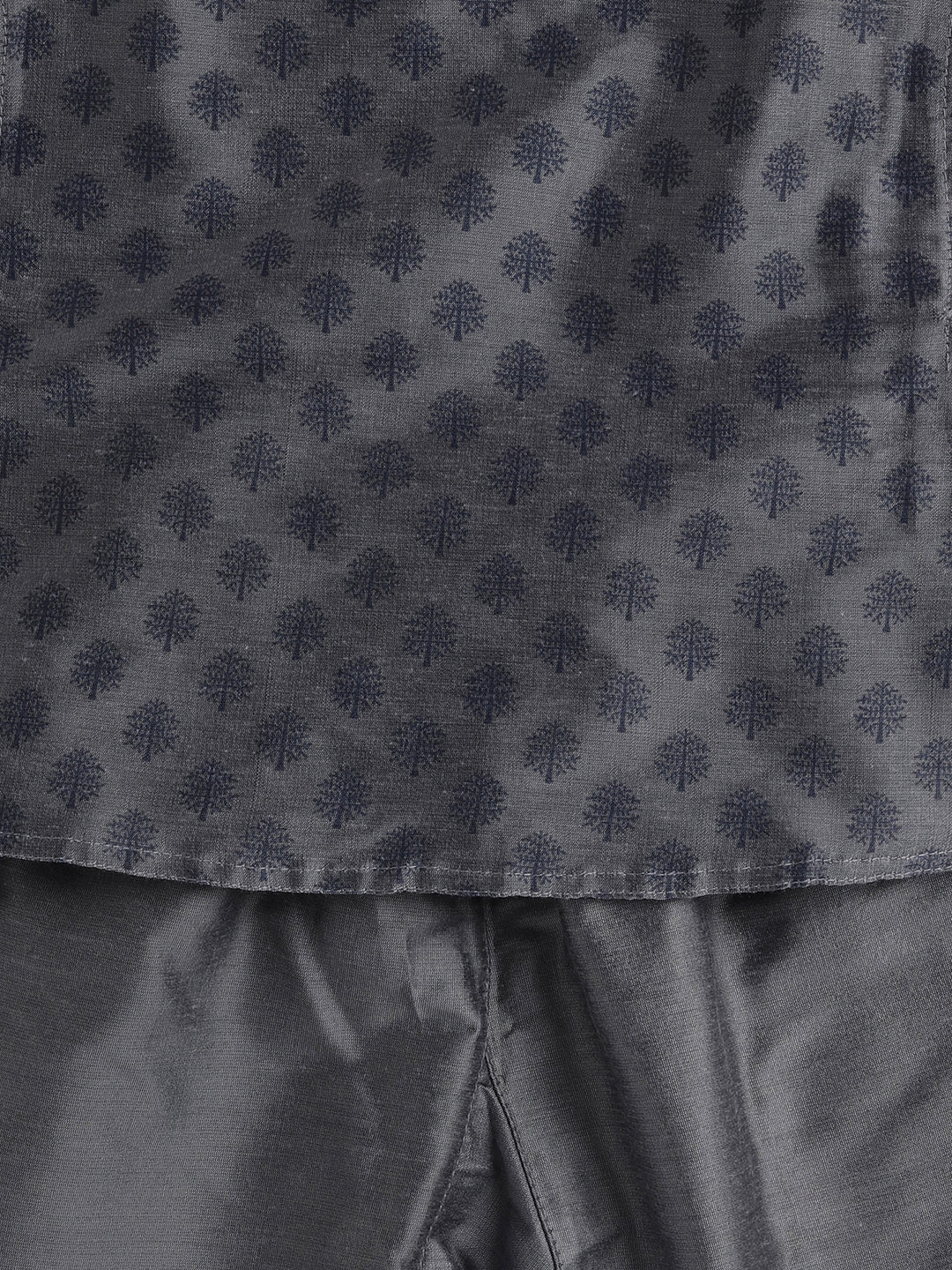 VASTRAMAY Boys Grey Cotton Blend Kurta Pyjama Set - qivii