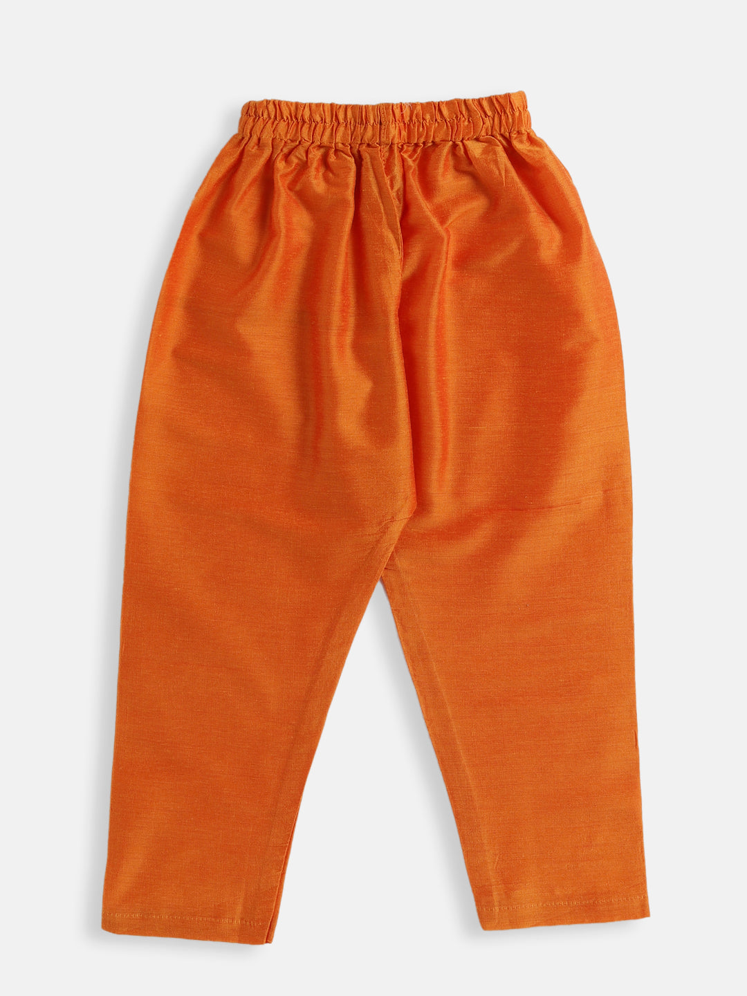 VASTRAMAY Boys Orange Cotton Blend Kurta Pyjama Set - qivii