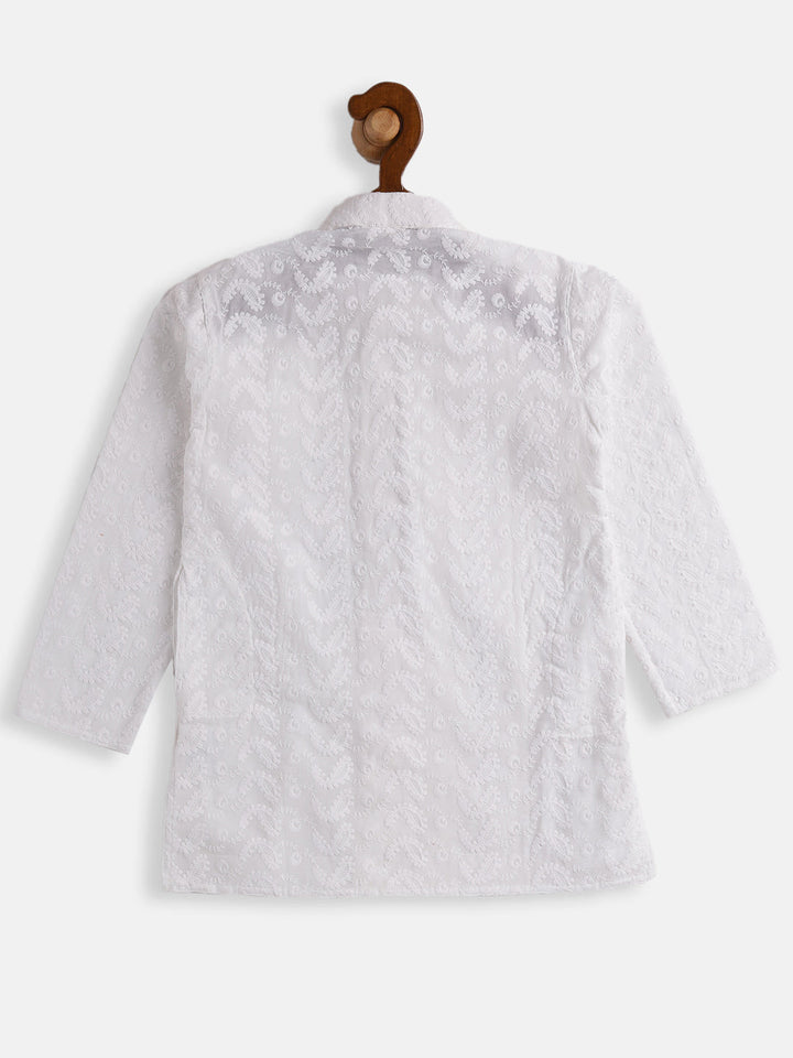 VASTRAMAY Boys White Pure Cotton Kurta - qivii