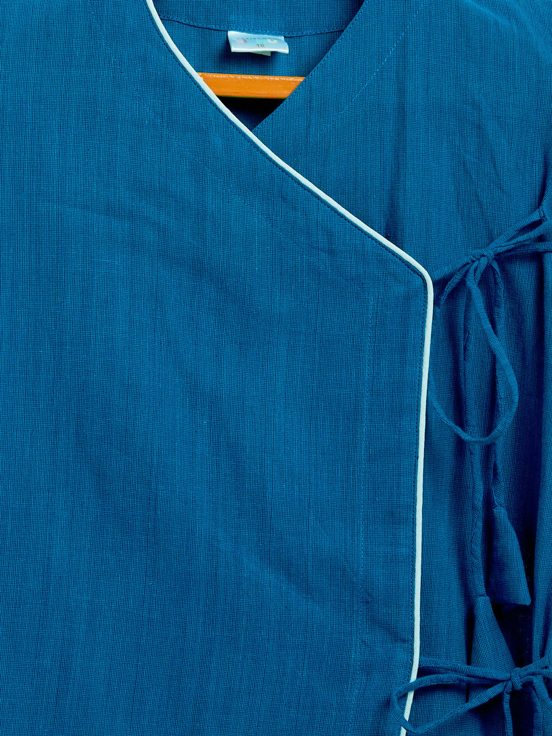 VASTRAMAY SISHU Boy's Blue Angrakha Style Krishna Kurta and White Dhoti Set - qivii