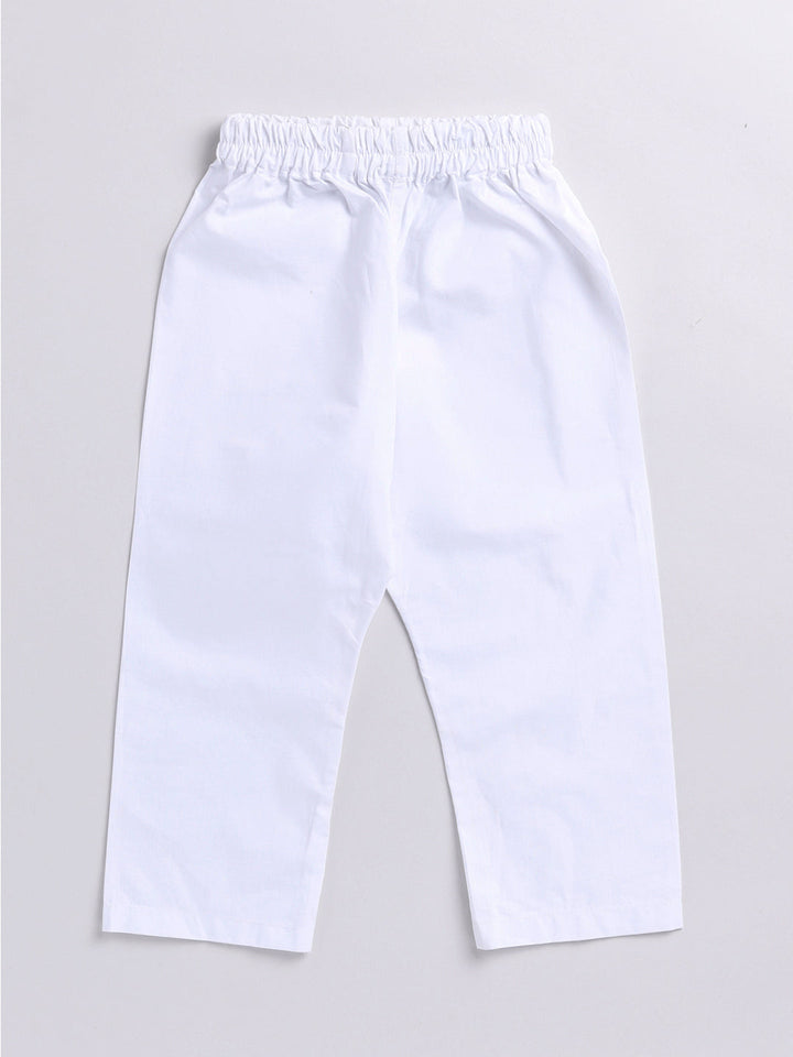 Vastramay Infant Boys Pink And White Cotton Kurta Pyjama Set - qivii