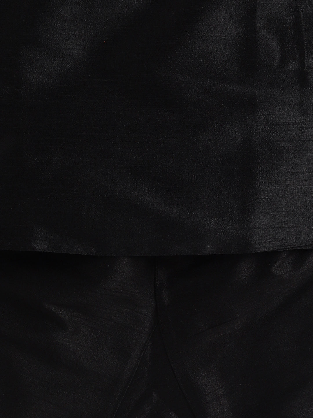 VASTRAMAY Boys Black Silk Blend Kurta Pyjama Set - qivii