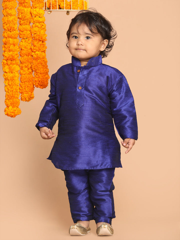 VASTRAMAY SISHU Boy's Blue Kurta With Pyjama Set - qivii