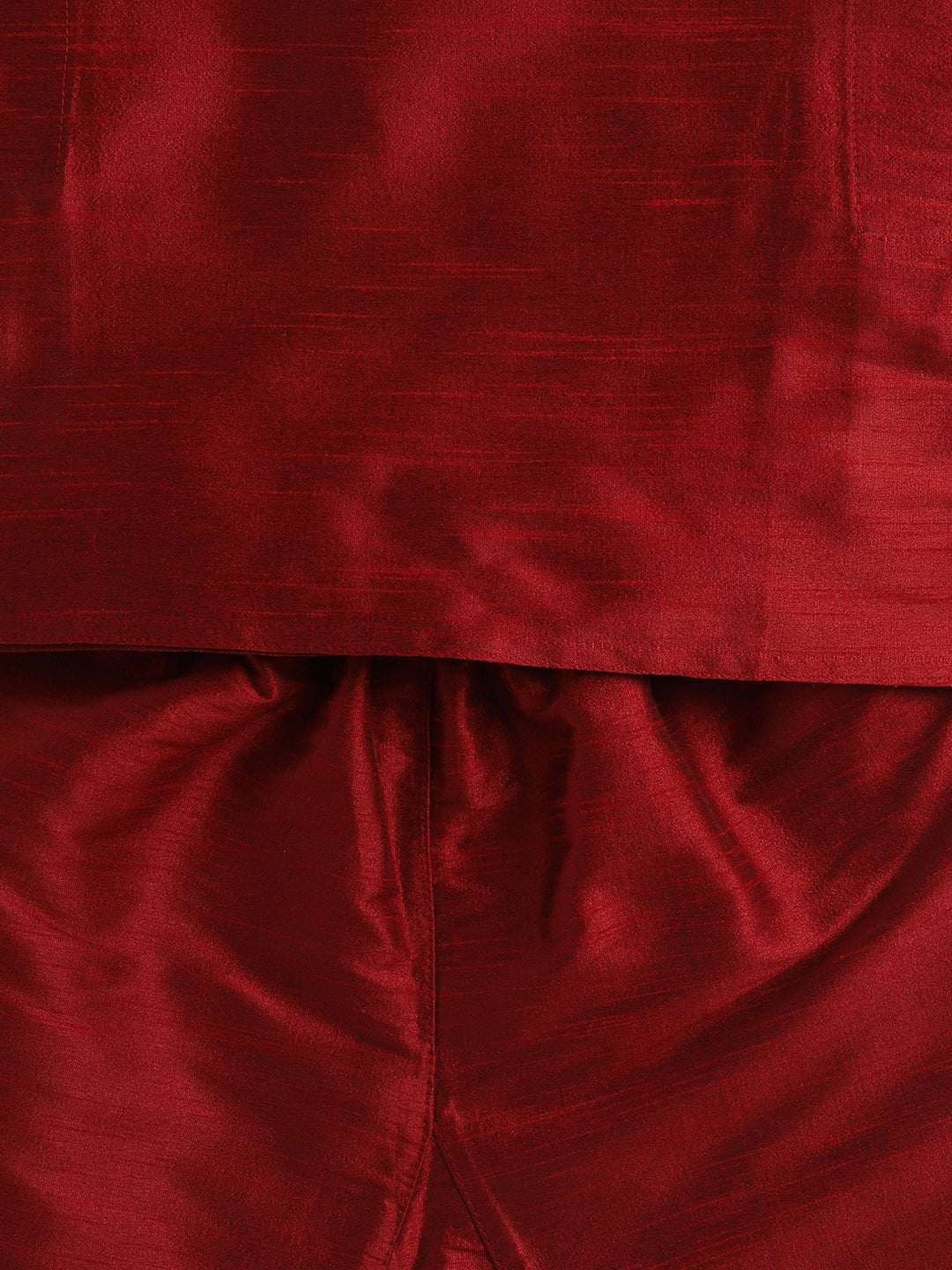 VASTRAMAY SISHU Boys Maroon Silk Blend Kurta Pyjama Set - qivii