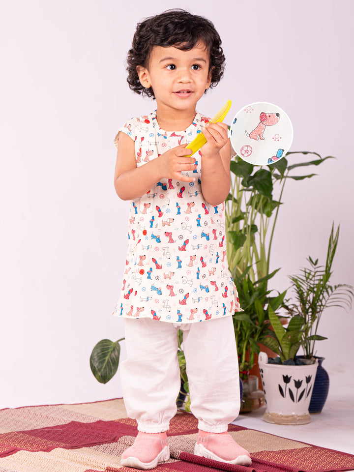 Vastramay Infant Boys Multicolor Cotton Blend Kurta Patiala Set - qivii