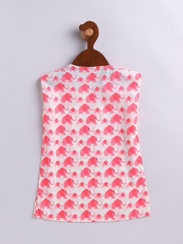 Vastramay Infant Boys Pink Cotton Blend Kurta Pyjama Set - qivii