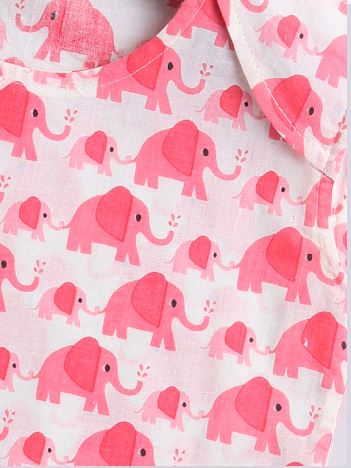 Vastramay Infant Boys Pink Cotton Blend Kurta Pyjama Set - qivii