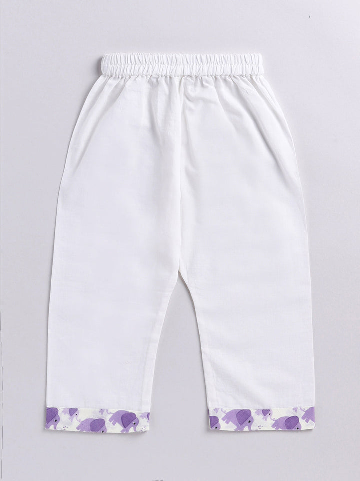 Vastramay Infant Boys Purple Cotton Blend Kurta Pyjama Set - qivii