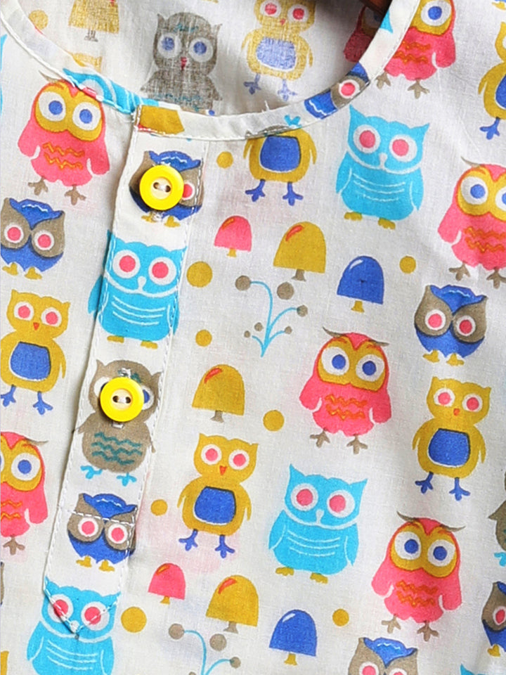 Vastramay Infant Boys Multicolor Cotton Blend Kurta Pyjama Set - qivii