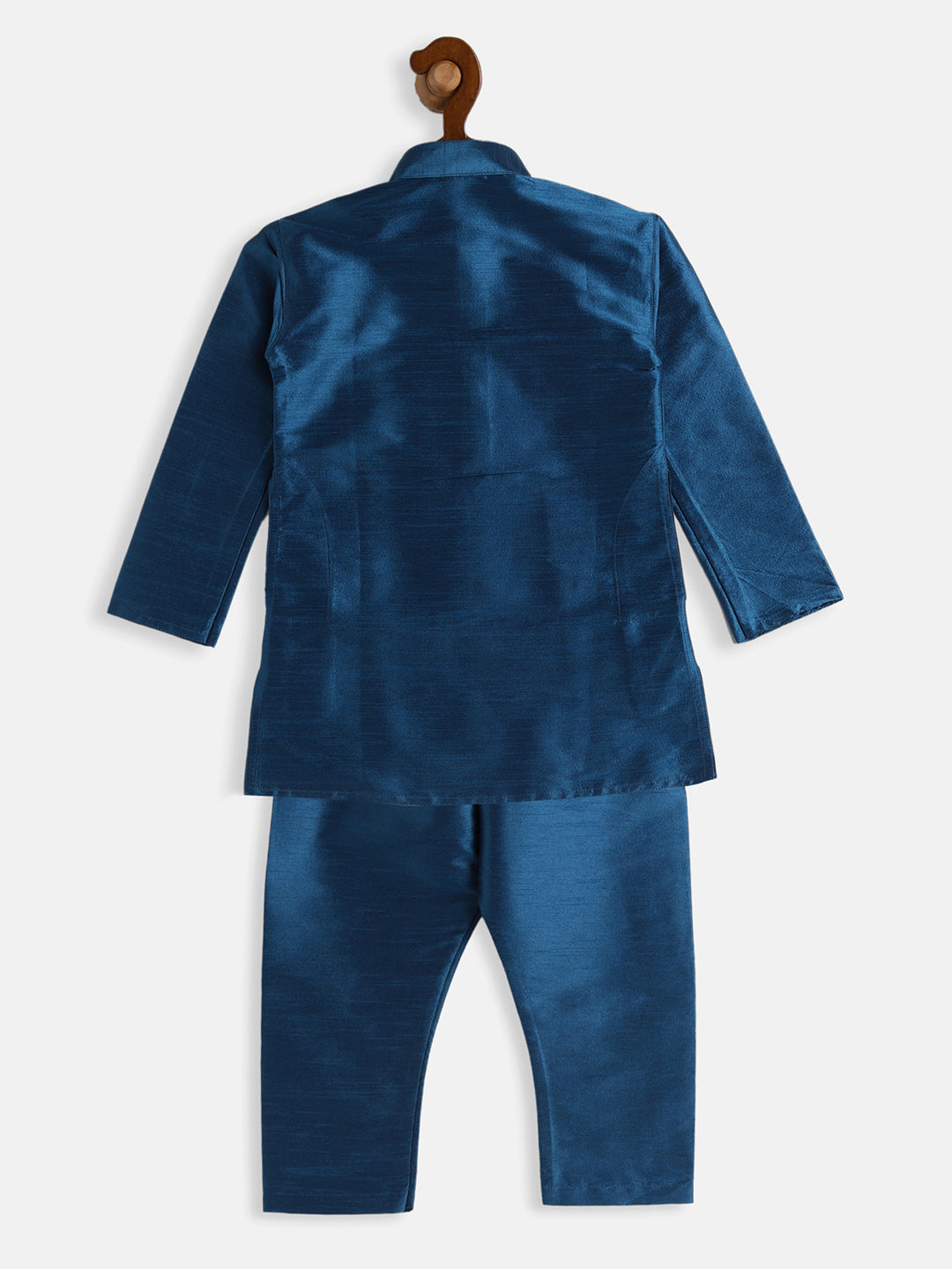 VASTRAMAY SISHU Boys Turquoise Silk Blend Kurta Pyjama Set - qivii