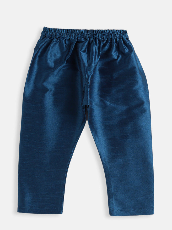 VASTRAMAY SISHU Boys Turquoise Silk Blend Kurta Pyjama Set - qivii