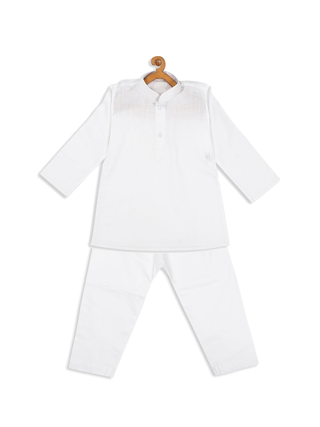 VASTRAMAY SISHU Boy's White Pure Cotton Kurta With Pyjama Set - qivii