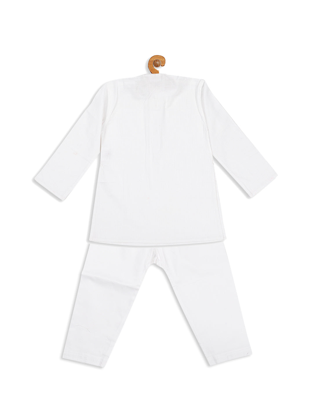VASTRAMAY SISHU Boy's White Pure Cotton Kurta With Pyjama Set - qivii