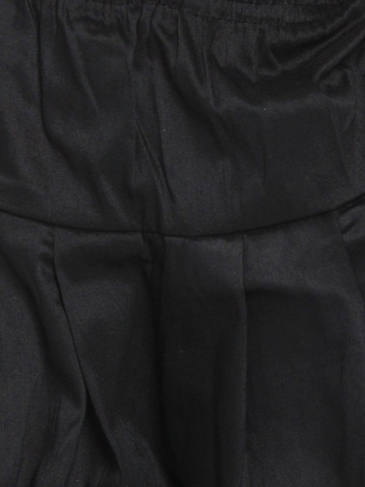 VASTRAMAY SISHU Boy's Maroon Kurta And Black Cowl Dhoti  Set - qivii