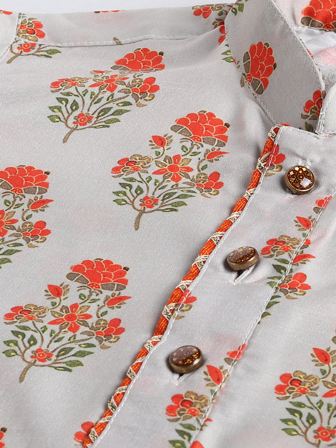 VASTRAMAY SISHU Boys' Multicolor-Base-Beige And Cream Kurta Patiala Set - qivii