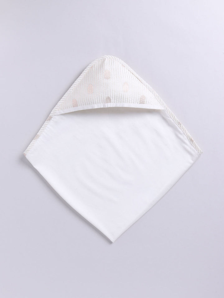 VASTRAMAY Girls' Cream Ethnic Combo Set - qivii