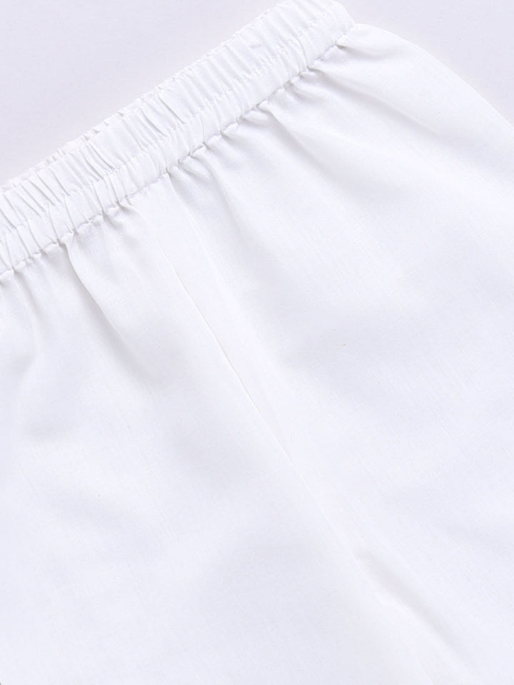 VASTRAMAY Girls' Cream Ethnic Combo Set - qivii