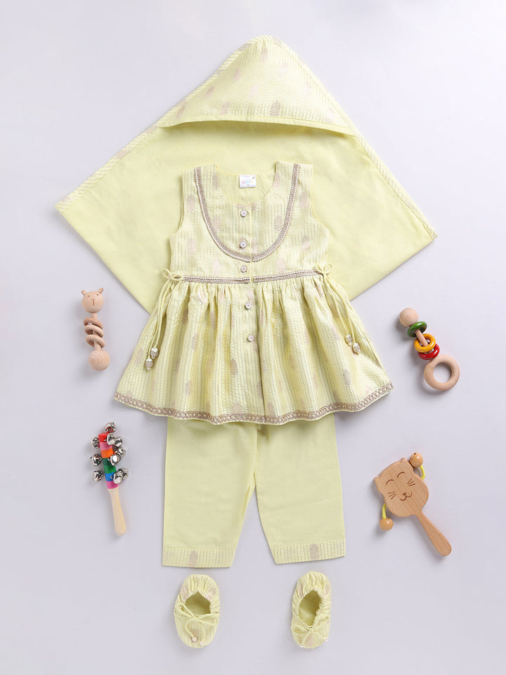VASTRAMAY Girls' Mint Green Ethnic Combo Set - qivii