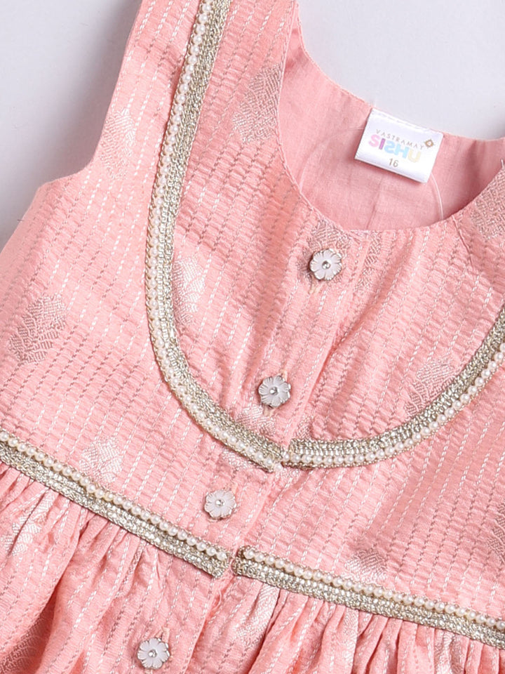 VASTRAMAY Girls' Pink Ethnic Combo Set - qivii