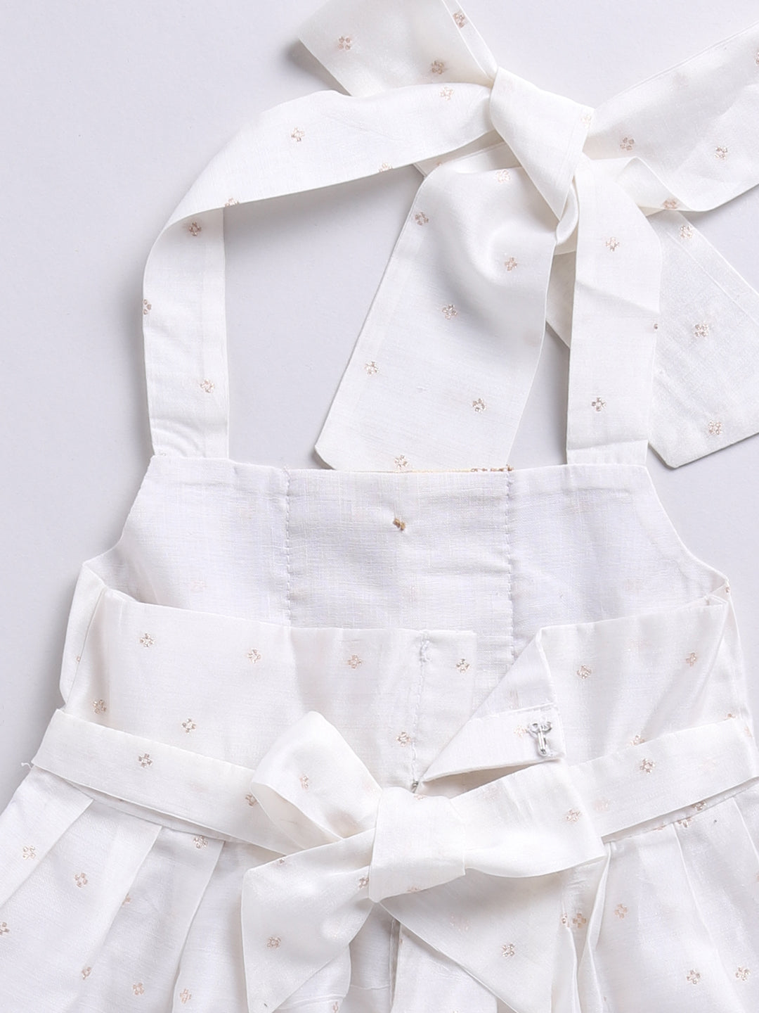 VASTRAMAY Girls' White Frock, Shoe And Head Band - qivii