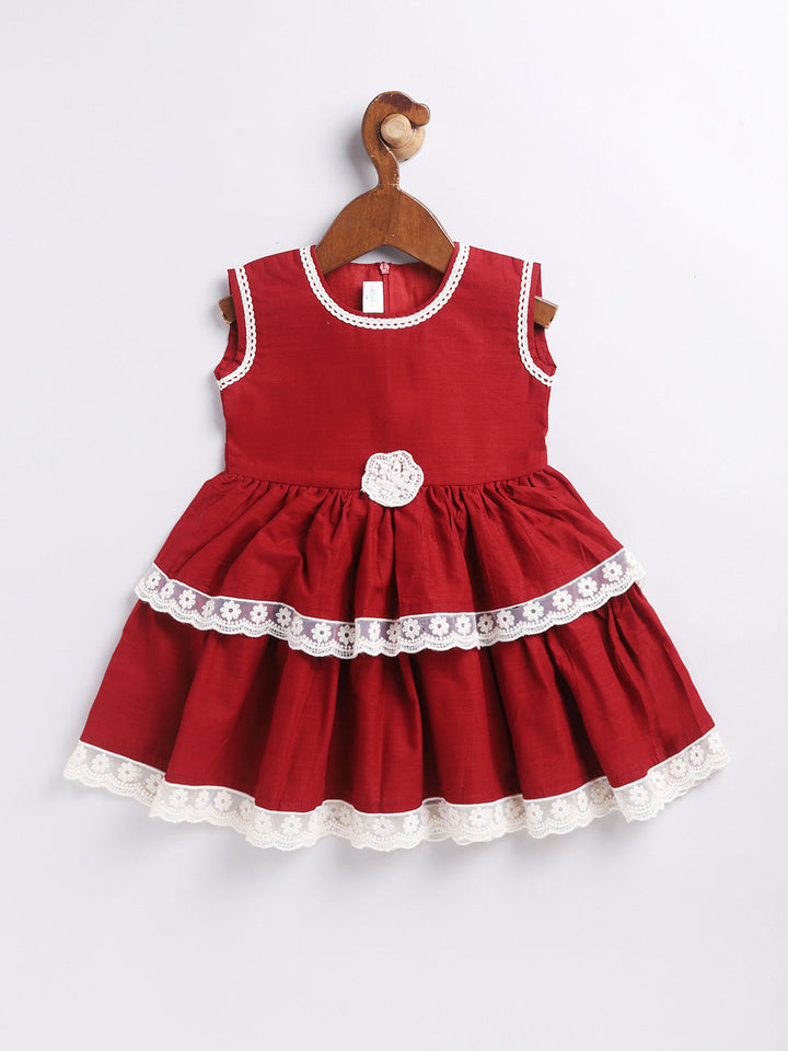 VASTRAMAY Girls' Maroon Dress - qivii