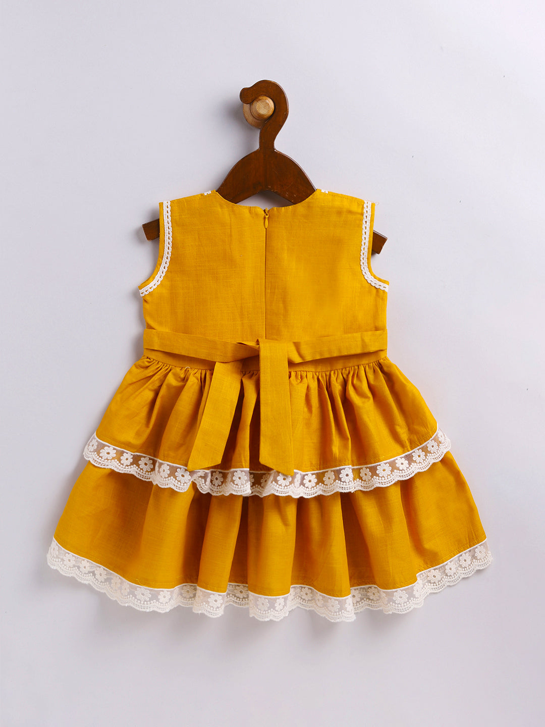 VASTRAMAY Girls' Mustard Dress - qivii