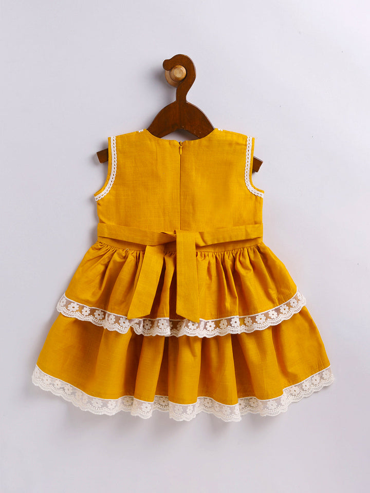 VASTRAMAY Girls' Mustard Dress - qivii