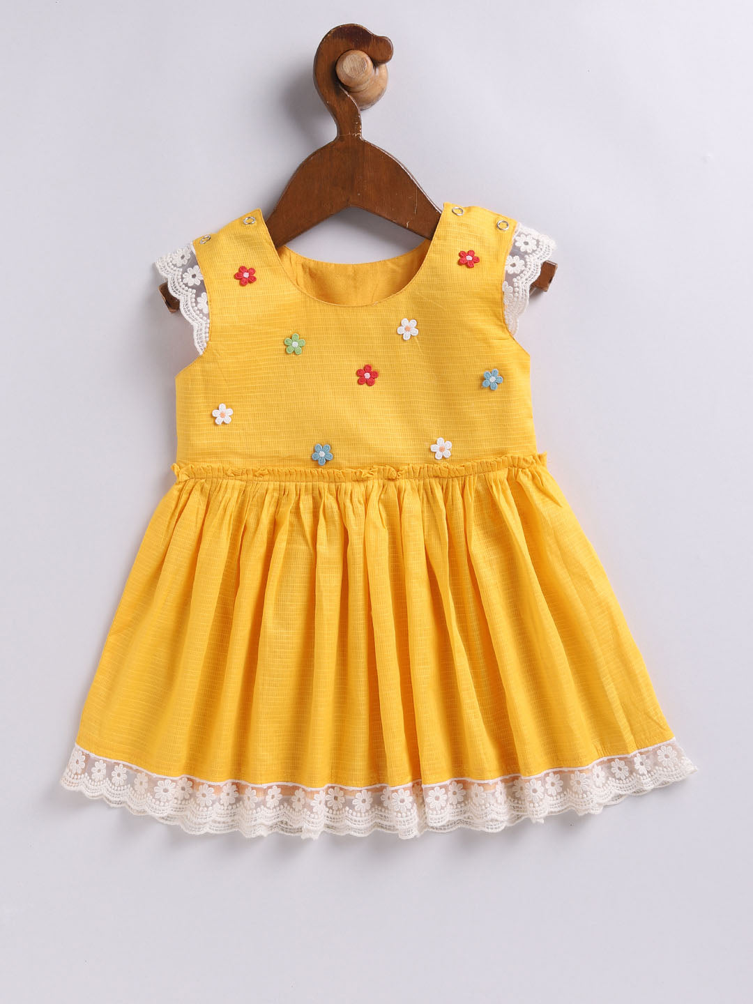 VASTRAMAY Girls' Yellow Dress - qivii