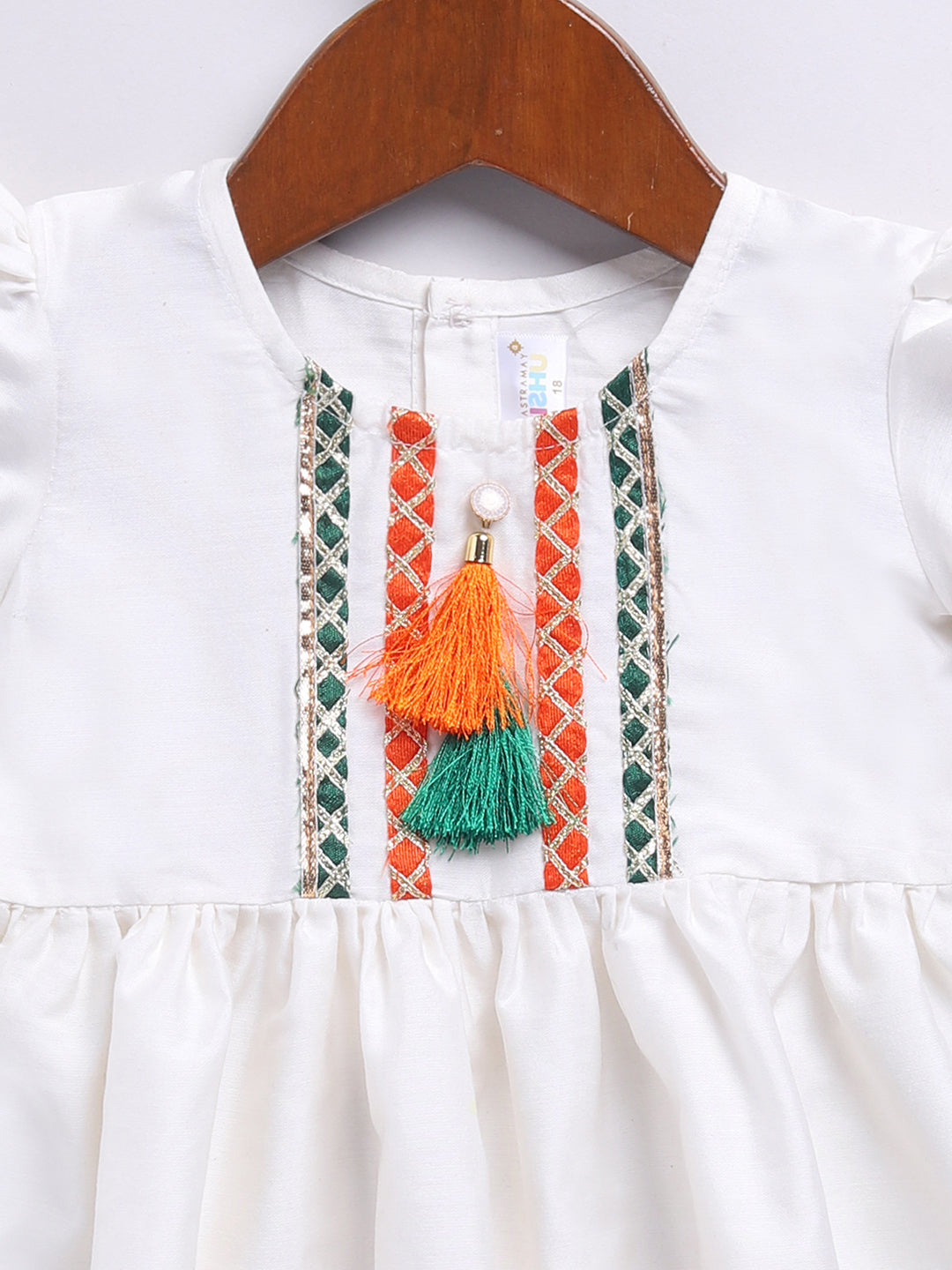 VASTRAMAY Girls' White Dress - qivii