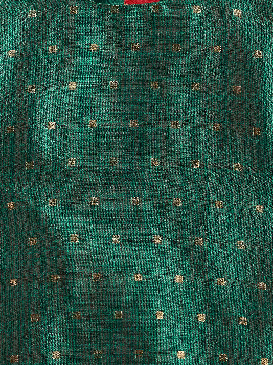 VASTRAMAY SISHU Girls' Green Zari Kurta And Rose Gold Sharara Set - qivii