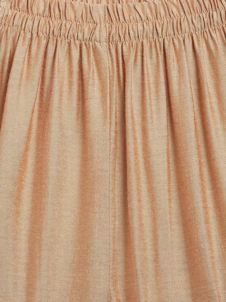 VASTRAMAY SISHU Girls' Green Zari Kurta And Rose Gold Sharara Set - qivii