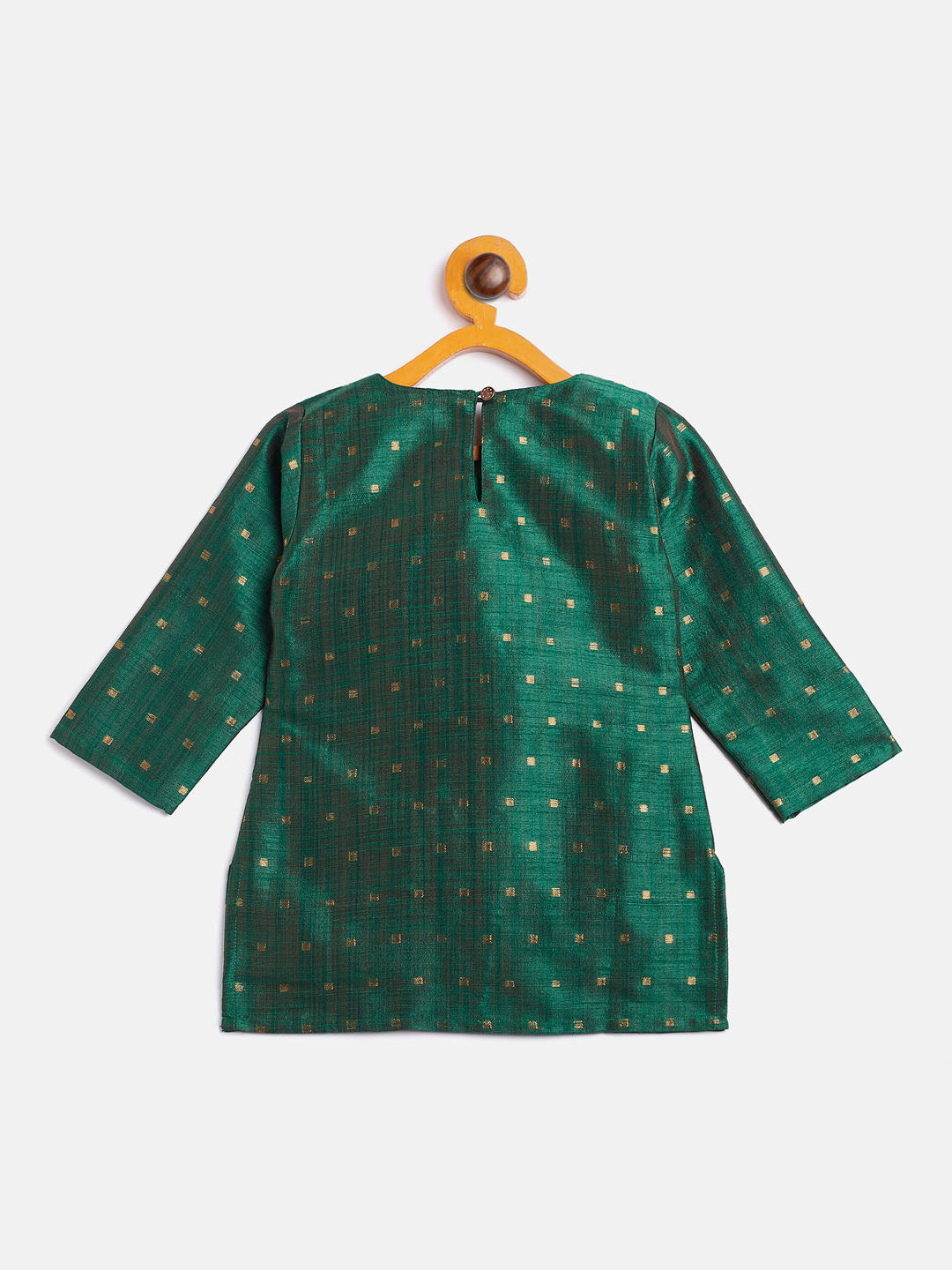 VASTRAMAY SISHU Girls' Green Zari Kurta And Rose Gold Sharara Set - qivii