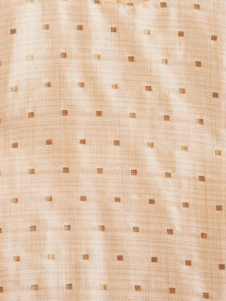 VASTRAMAY SISHU Girls' Gold Zari Kurta And Rose Gold Sharara Set - qivii